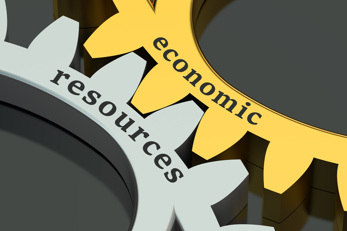 Economic Resources concept on the gearwheels